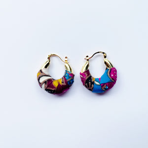 Genie mini Earrings  - Maroon multi