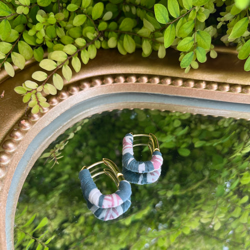Just for U Earrings - Green/Pink/White