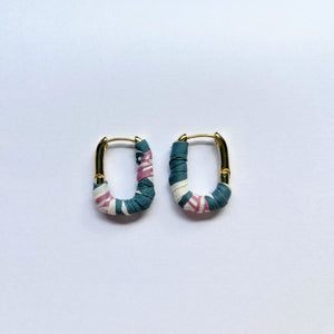 Just for U Earrings - Green/Pink/White
