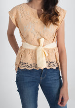 Load image into Gallery viewer, Lace Vinie Peplum - Biege (SALE)