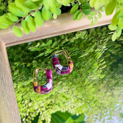 Just for U Earrings - Maroon multi
