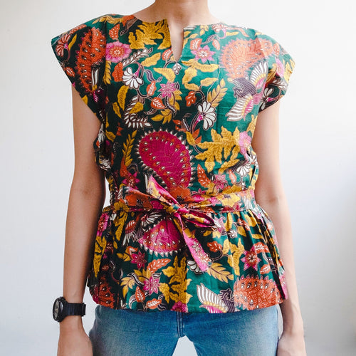 Vinie Peplum in Taman - Olive green
