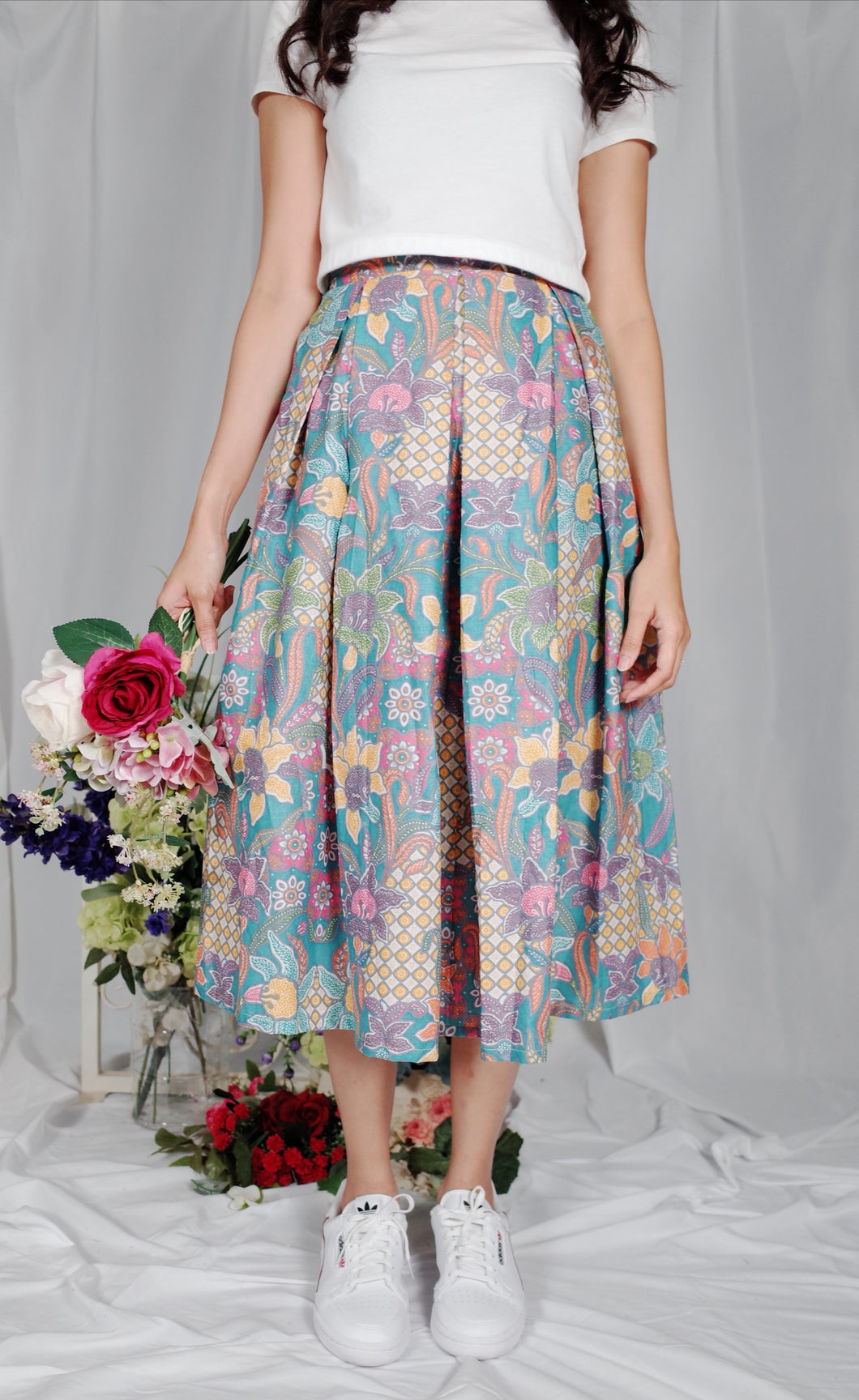 Bunga Midi skirt - Turquoise