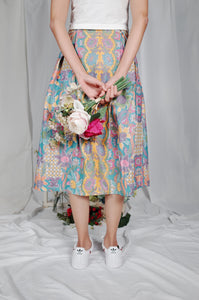 Bunga Midi skirt - Turquoise