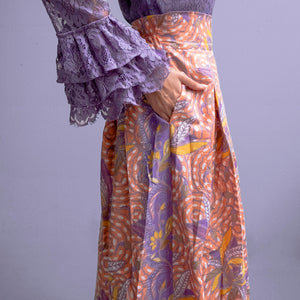 Rapunzel High Waist Maxi Skirt - Peach