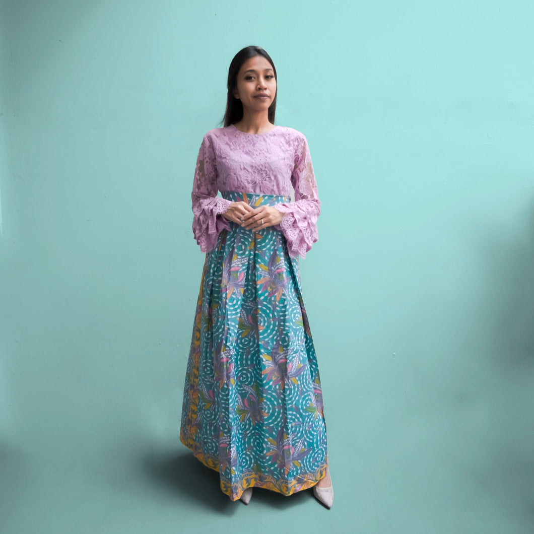 Jasmine High Waist Maxi Skirt - Turquoise