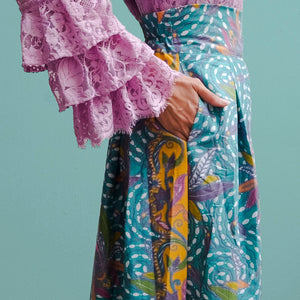 Jasmine High Waist Maxi Skirt - Turquoise